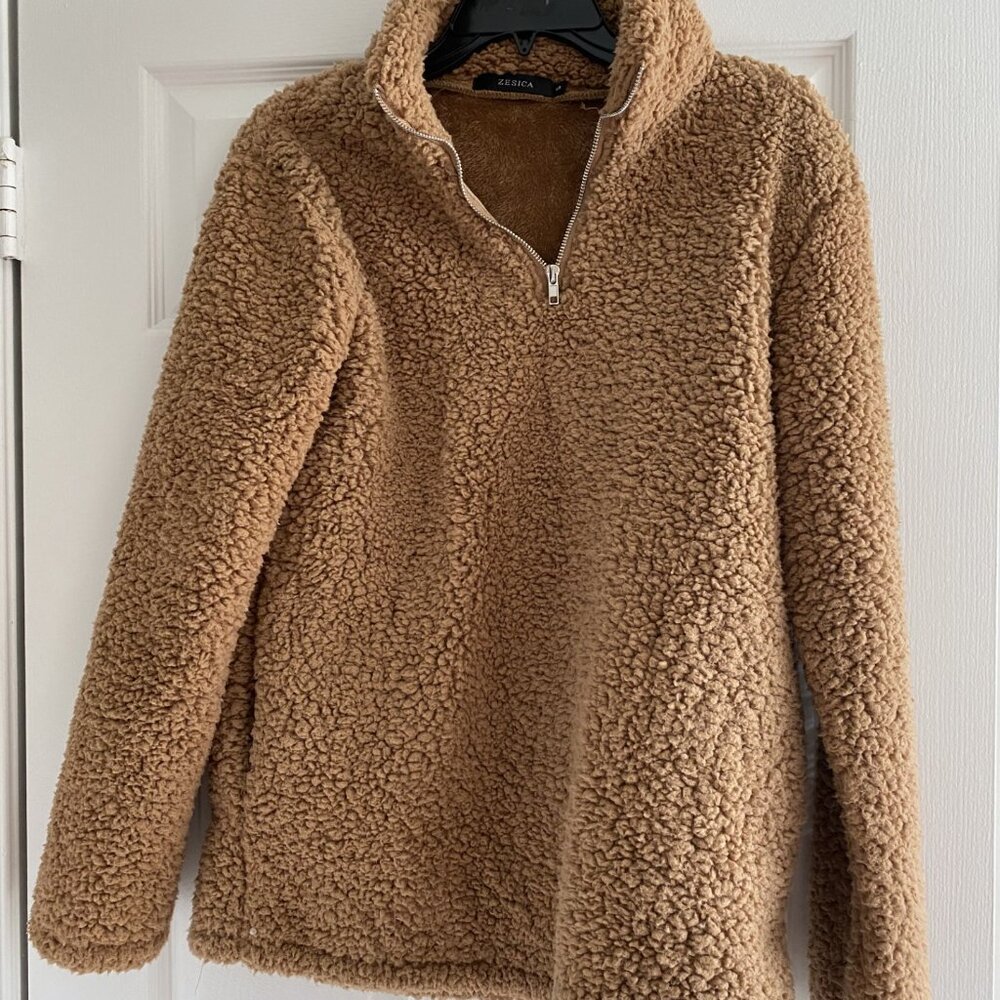 Women's Zesica Brown size S Fleece 1/4 zip pullover